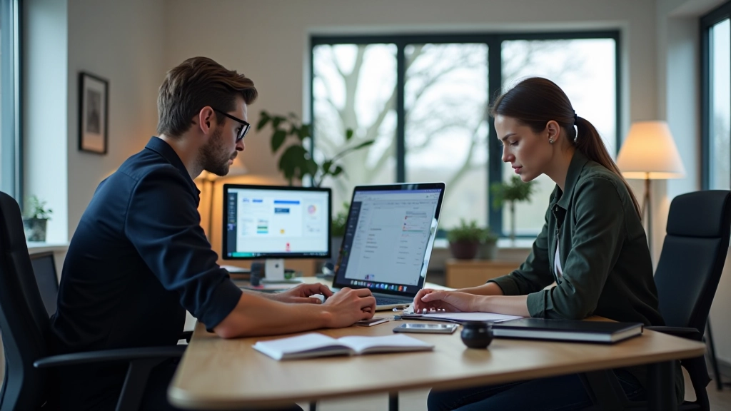 Moderní workspace s počítačem a designovými nástroji, profesionální prostředí