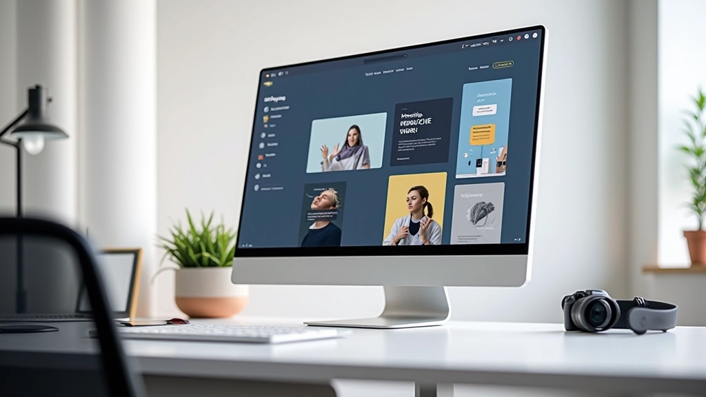 Obrazovka počítače s Figmou otevřenou, ukazující design systém a komponenty UI na pracovní ploše